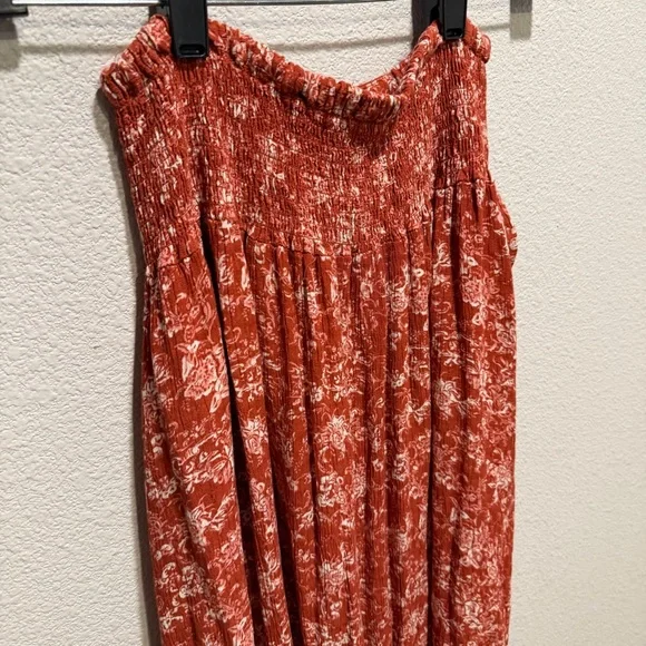 Cynthia Rowley Boho Maxi Skirt Red Floral Button Front Tassel High Waist M - Picture 9 of 9